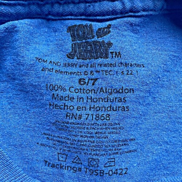 Tom & Jerry‎ Graphic T-Shirt 6-7 Years Blue Color EUC Cotton - Picture 3 of 3